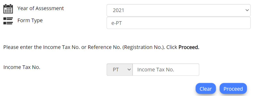 taksiran year tax file number