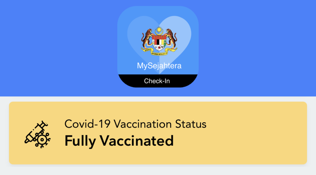 check in fully vaccinated mysejahtera