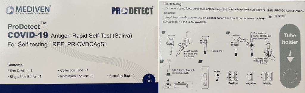 ProDetect antigen test made in Malaysia saliva