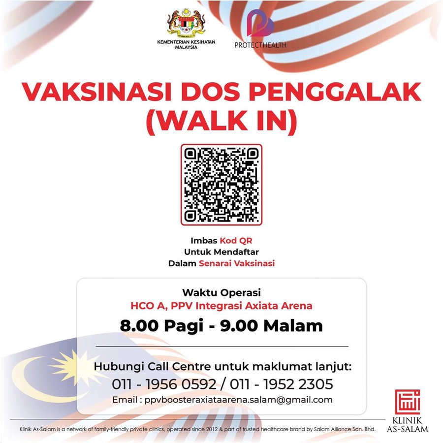 Selangor walk senarai ppv pfizer in