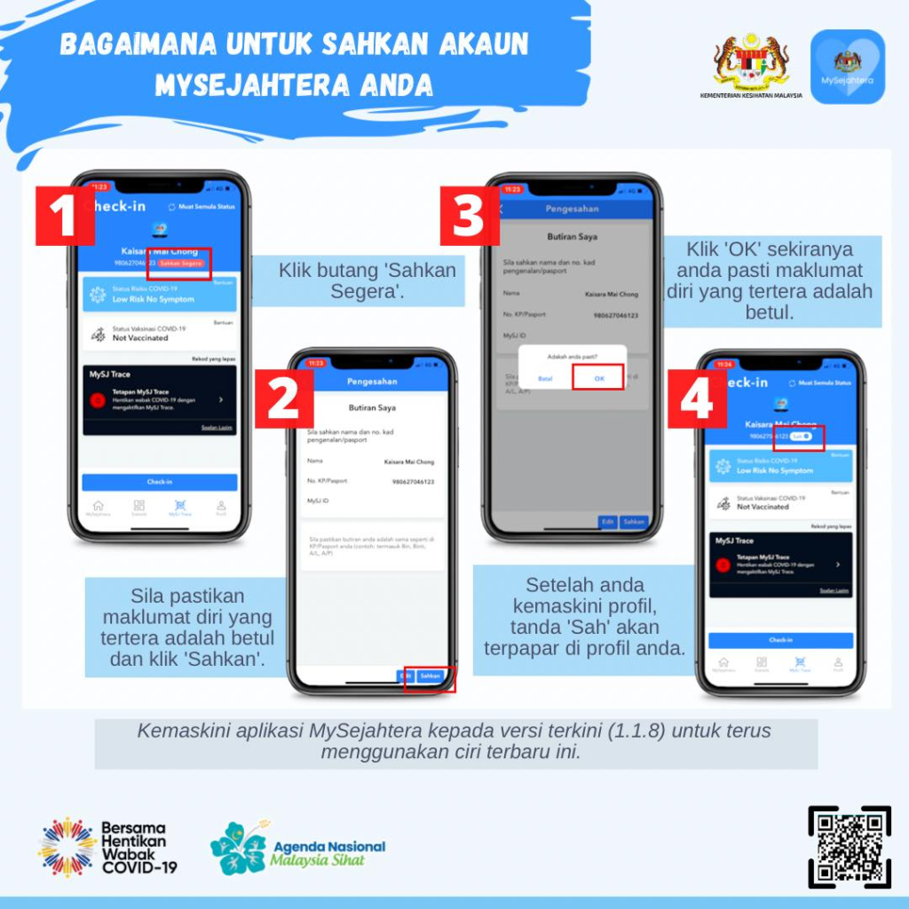 how to verify mysejahtera verified badge lencana sahkan segera
