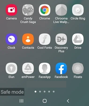 phone safe mode darkened app