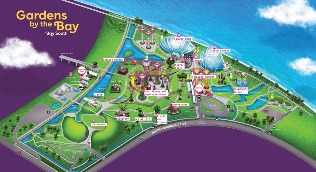 gardens by the bay map attractions