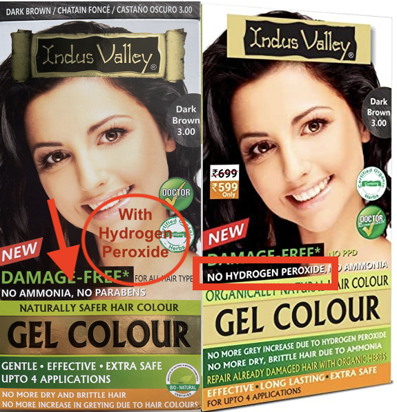 compare review Indus Valley hair colour no hydrogen peroxide