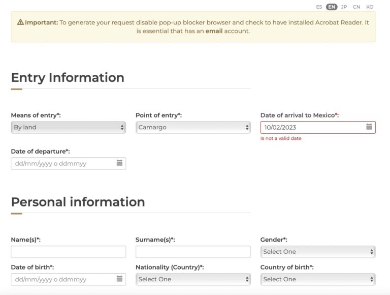 How to Apply Online Tourist Card to Enter Mexico The Research Files