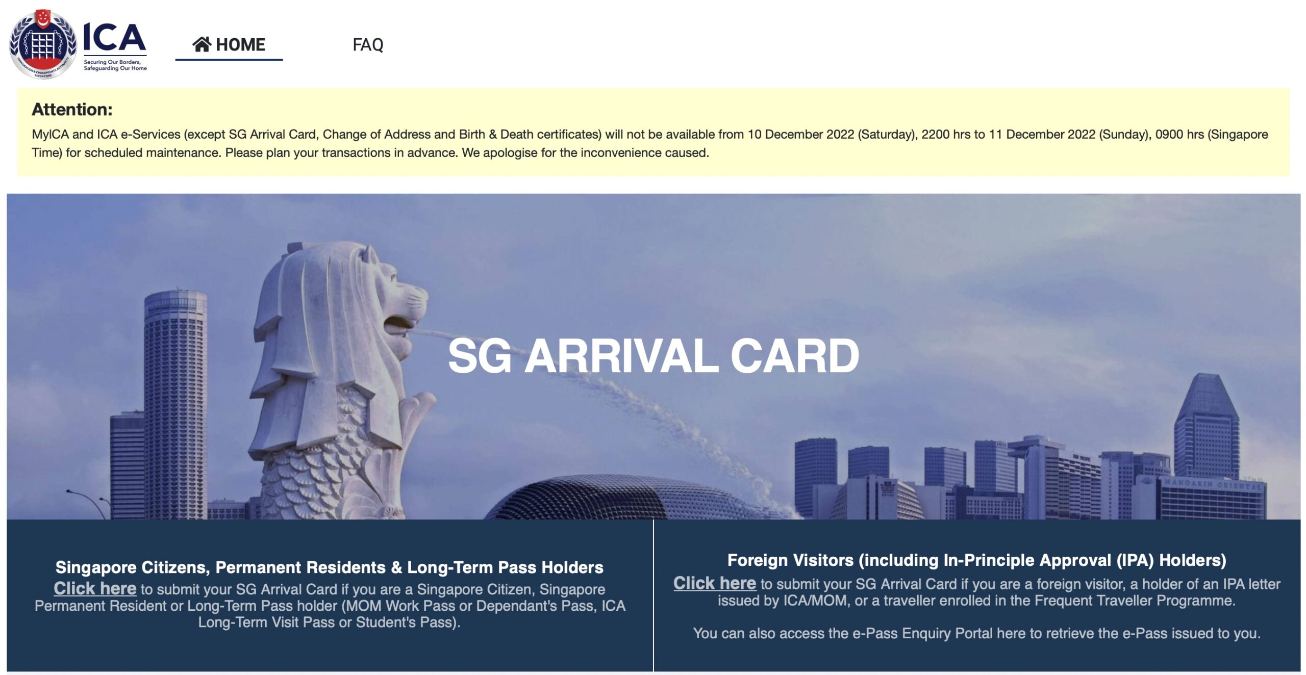 visit singapore sg arrival card